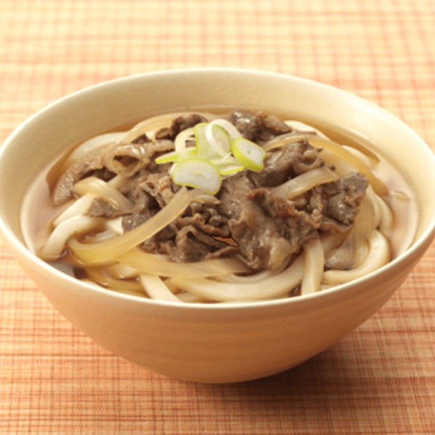 Udon noodles in hot broth